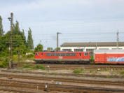 eine 155 der MEG mit Autozug nach Magdeburg